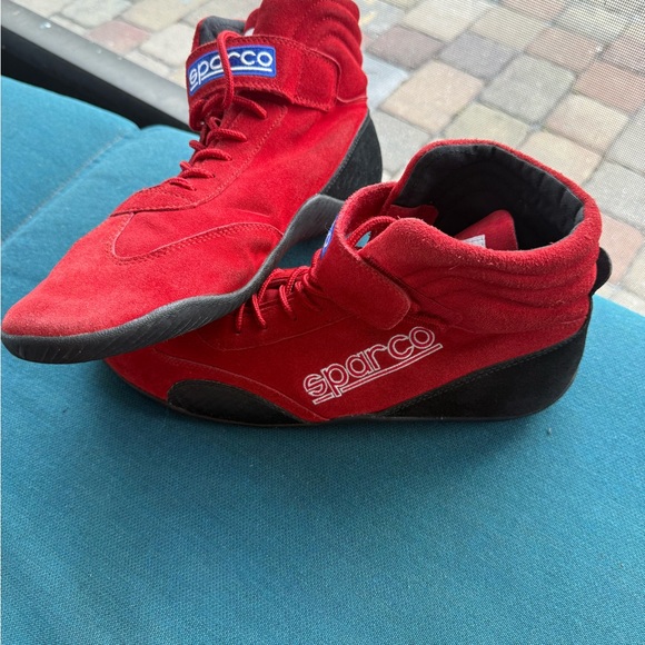 Sparco Red Racing Suede High-Top Shoe - Picture 5 of 8